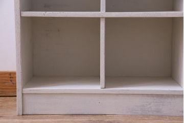 ペイント家具　2×7マス　アンティーク風の淡いカラーがお洒落なマス目棚(収納棚、ロッカー、下駄箱、オープンラック)
