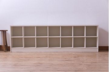 ペイント家具　2×7マス　シンプルなデザインが使いやすいマス目棚(収納棚、ロッカー、下駄箱、オープンラック)