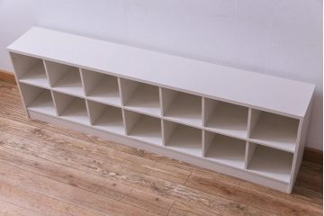 ペイント家具　2×7マス　シンプルなデザインが使いやすいマス目棚(収納棚、ロッカー、下駄箱、オープンラック)