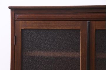 アンティーク家具　昭和中期　ダイヤガラス入り　味わい深い佇まいが魅力の戸棚(収納棚、キャビネット)