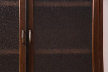 アンティーク家具　昭和中期　ダイヤガラス入り　味わい深い佇まいが魅力の戸棚(収納棚、キャビネット)