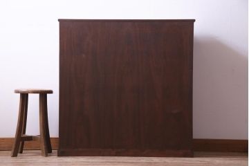 アンティーク家具　昭和中期　ダイヤガラス入り　味わい深い佇まいが魅力の戸棚(収納棚、キャビネット)