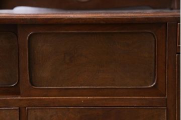 アンティーク雑貨　高級指物家具　桑材・桐材　繊細な技が光る手鏡付き三面鏡(ドレッサー、鏡台、ミラー)