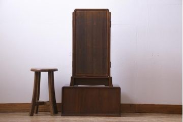 アンティーク雑貨　高級指物家具　桑材・桐材　繊細な技が光る手鏡付き三面鏡(ドレッサー、鏡台、ミラー)