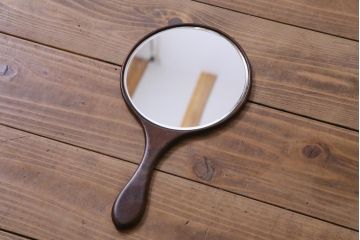 アンティーク雑貨　高級指物家具　桑材・桐材　繊細な技が光る手鏡付き三面鏡(ドレッサー、鏡台、ミラー)
