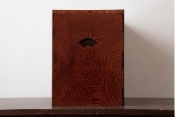 アンティーク家具　和製アンティーク　総ケヤキ材　玉杢が上品な引き出し付きの鏡台(化粧箱、小引き出し、小物収納)(1)
