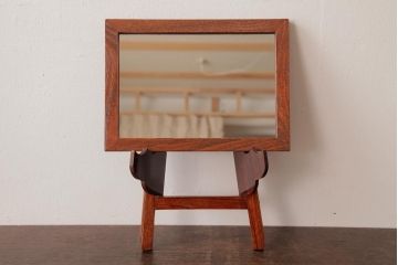 アンティーク家具　和製アンティーク　総ケヤキ材　玉杢が上品な引き出し付きの鏡台(化粧箱、小引き出し、小物収納)(1)