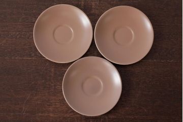 イギリスビンテージ　Poole Pottery(プール・ポタリー)　Twintone(ツイントーン)　カップ&ソーサー3客セット
