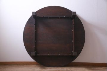 中古　北海道民芸家具　特注品　特大サイズが目を惹く円卓(座卓、ちゃぶ台)