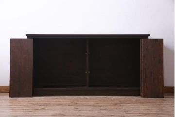 ラフジュ工房オリジナル　5尺　格子が上品な引き戸を利用したサイドボード(戸棚、収納棚)