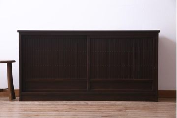 ラフジュ工房オリジナル　5尺　格子が上品な引き戸を利用したサイドボード(戸棚、収納棚)