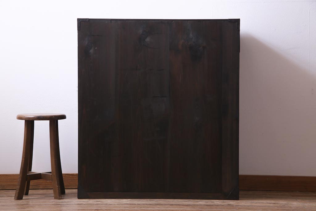 アンティーク家具　和製アンティーク　コントラストが味わい深い松本衣装箪笥(時代箪笥、和タンス)