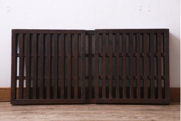 和製アンティーク　ヒノキ材　和の雰囲気高める三つ折り帳場格子(衝立、パーテーション)