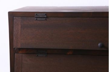 リメイク家具　前板ラワン材　パタパタ扉　丸い取っ手が愛らしい脚付き収納棚(5段タイプ)(下駄箱、戸棚、キャビネット)