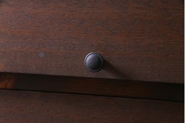 リメイク家具　前板ラワン材　パタパタ扉　丸い取っ手が愛らしい脚付き収納棚(5段タイプ)(下駄箱、戸棚、キャビネット)
