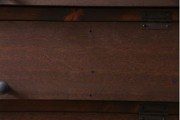 リメイク家具　前板ラワン材　パタパタ扉　丸い取っ手が愛らしい脚付き収納棚(5段タイプ)(下駄箱、戸棚、キャビネット)