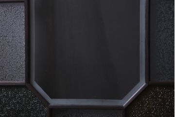 和製アンティーク　大正期　当時もの色ガラス入り!　レトロな色合いのガラス戸(引き戸、建具)2枚セット