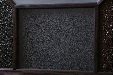 和製アンティーク　大正期　当時もの色ガラス入り!　レトロな色合いのガラス戸(引き戸、建具)2枚セット