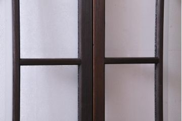 和製アンティーク　大正期　当時もの色ガラス入り!　レトロな色合いのガラス戸(引き戸、建具)2枚セット
