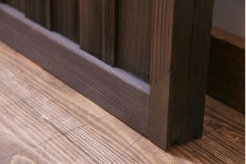 和製アンティーク　大正期　当時もの色ガラス入り!　レトロな色合いのガラス戸(引き戸、建具)2枚セット