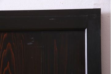 和製アンティーク　ラフジュ工房オリジナルステンドグラス　モールガラス・結霜ガラス入り　ステンドグラスがお洒落な色ガラス帯戸2枚セット(建具、板戸、ガラス戸)