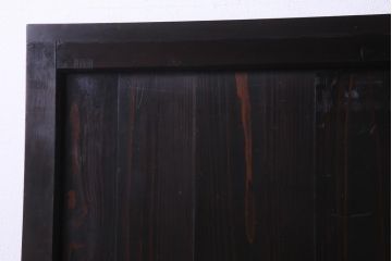 和製アンティーク　ラフジュ工房オリジナルステンドグラス　モールガラス・結霜ガラス入り　ステンドグラスがお洒落な色ガラス帯戸2枚セット(建具、板戸、ガラス戸)