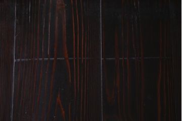和製アンティーク　ラフジュ工房オリジナルステンドグラス　モールガラス・結霜ガラス入り　ステンドグラスがお洒落な色ガラス帯戸2枚セット(建具、板戸、ガラス戸)