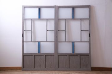 ペイント建具　すりガラス・ダイヤガラス・色ガラス　落ち着いた淡い色味が取り入れやすいガラス戸2枚セット(引き戸)