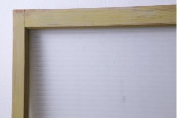 ペイント建具　レトロな雰囲気がお洒落な銀モールガラス入りガラス戸2枚セット(引き戸)