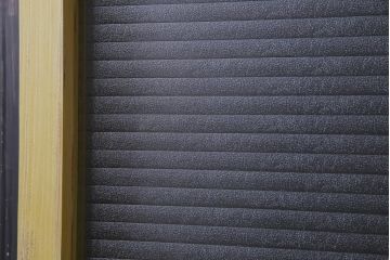 ペイント建具　レトロな雰囲気がお洒落な銀モールガラス入りガラス戸2枚セット(引き戸)
