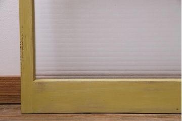 ペイント建具　レトロな雰囲気がお洒落な銀モールガラス入りガラス戸2枚セット(引き戸)