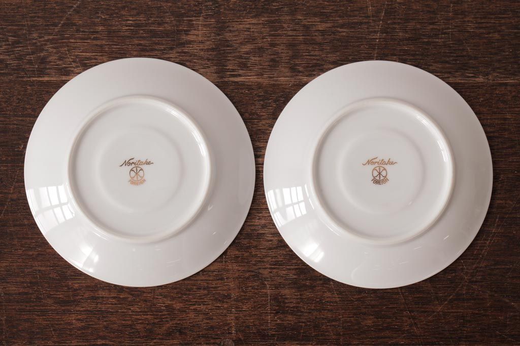ノリタケ(Noritake、則武、日陶)　マルキ印　エレガントなデザインが魅力のカップ&ソーサー2客セット