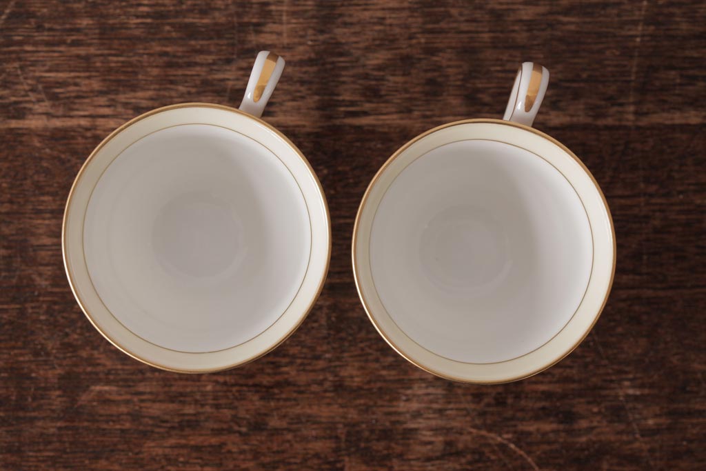 ノリタケ(Noritake、則武、日陶)　マルキ印　エレガントなデザインが魅力のカップ&ソーサー2客セット(1)