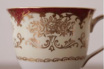 ノリタケ(Noritake、則武、日陶)　マルキ印　エレガントなデザインが魅力のカップ&ソーサー2客セット(1)