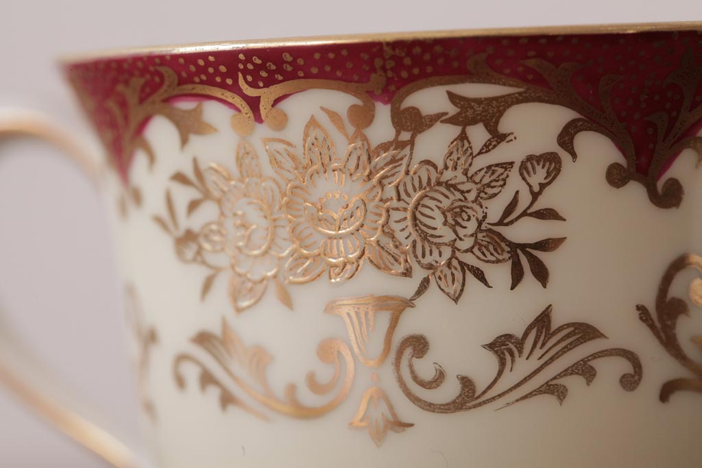 ノリタケ(Noritake、則武、日陶)　マルキ印　エレガントなデザインが魅力のカップ&ソーサー2客セット(1)