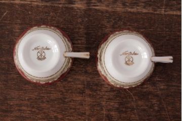 ノリタケ(Noritake、則武、日陶)　マルキ印　エレガントなデザインが魅力のカップ&ソーサー2客セット(1)