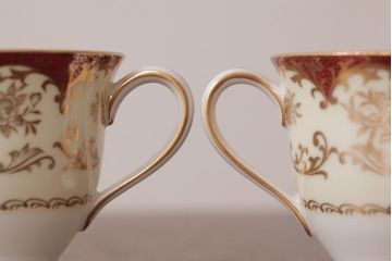 ノリタケ(Noritake、則武、日陶)　マルキ印　エレガントなデザインが魅力のカップ&ソーサー2客セット(2)