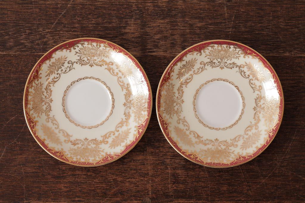 ノリタケ(Noritake、則武、日陶)　マルキ印　エレガントなデザインが魅力のカップ&ソーサー2客セット(2)