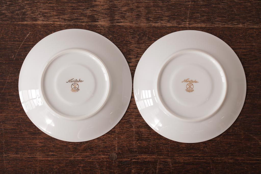 ノリタケ(Noritake、則武、日陶)　マルキ印　エレガントなデザインが魅力のカップ&ソーサー2客セット(2)