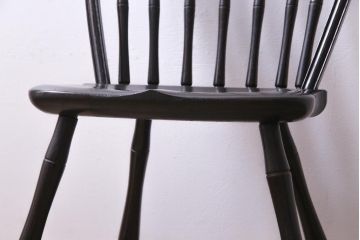 ビンテージ　中古　松本民芸家具　ループバック　和洋折衷のデザインがお洒落なダイニングチェア(定価約12万円)(椅子、板座チェア)