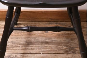 ビンテージ　中古　松本民芸家具　ループバック　和洋折衷のデザインがお洒落なダイニングチェア(定価約12万円)(椅子、板座チェア)