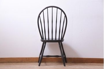 ビンテージ　中古　松本民芸家具　ループバック　和洋折衷のデザインがお洒落なダイニングチェア(定価約12万円)(椅子、板座チェア)