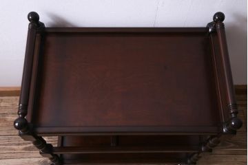 中古　松本民芸家具　上品な雰囲気醸し出すA型ワゴン(キッチンワゴン、キャスターワゴン)(定価約12万円)