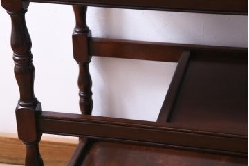 中古　松本民芸家具　上品な雰囲気醸し出すA型ワゴン(キッチンワゴン、キャスターワゴン)(定価約12万円)