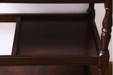 中古　松本民芸家具　上品な雰囲気醸し出すA型ワゴン(キッチンワゴン、キャスターワゴン)(定価約12万円)