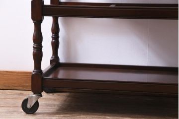 中古　松本民芸家具　上品な雰囲気醸し出すA型ワゴン(キッチンワゴン、キャスターワゴン)(定価約12万円)