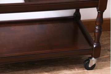 中古　松本民芸家具　上品な雰囲気醸し出すA型ワゴン(キッチンワゴン、キャスターワゴン)(定価約12万円)