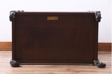 中古　松本民芸家具　上品な雰囲気醸し出すA型ワゴン(キッチンワゴン、キャスターワゴン)(定価約12万円)