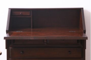 中古　松本民芸家具　H型　ボールフットが特徴的なライティングビューロー(ワークデスク、在宅ワーク、在宅用、チェスト)