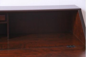 中古　松本民芸家具　H型　ボールフットが特徴的なライティングビューロー(ワークデスク、在宅ワーク、在宅用、チェスト)